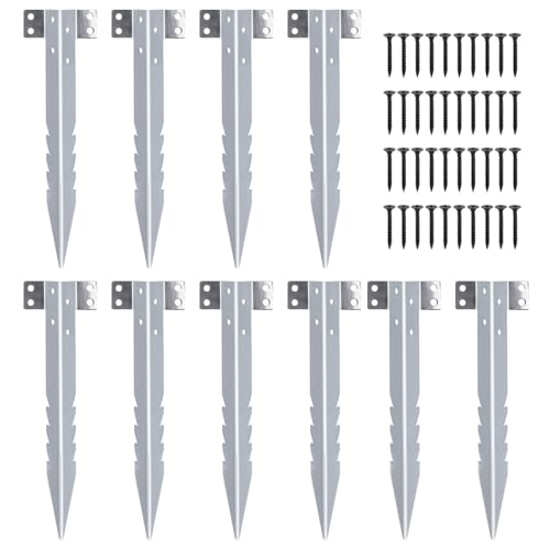 Lot de 10 petits supports de traverses de chemin de fer robustes pour traverses de jardin dentelées pour lits surélevés en bois, allée, bordure de chemin