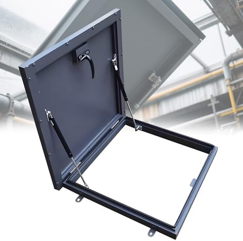 Premium Weatherproof Roof Hatch Skylight Cover - Stainless Steel Vent Door with Hydraulic Support, Easy Install for Flat Roofs, 950x950mm, Durable & Leak-Proof Design