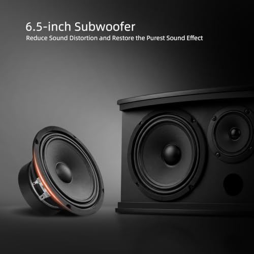 Image of 6.5 inch 2-Way Karaoke Speakers Pair, 600W Peak, Built-in Crossover