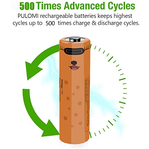 New Rechargeable Aa Batteries 1.5V 2000Mwh Usb Zinc Rechargeable Aa Battery With Usb Type C Charging Cable, High Capacity, Constant Output, Over-Charge Protection,4-Pack #TOP1