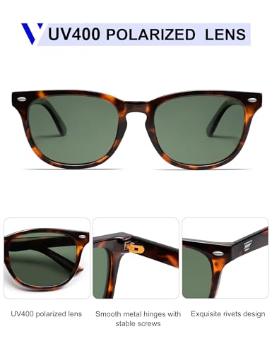 VANLINKER Retro Polarized Square Sunglasses for Women Men Vintage Round Shades VL98314