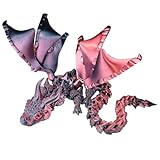 Timfcbs 3D Printed Dragon with Wings Articulated Dragon 16 inch Red Fidget Toys 3D Printed Animals Fidgets for Kids