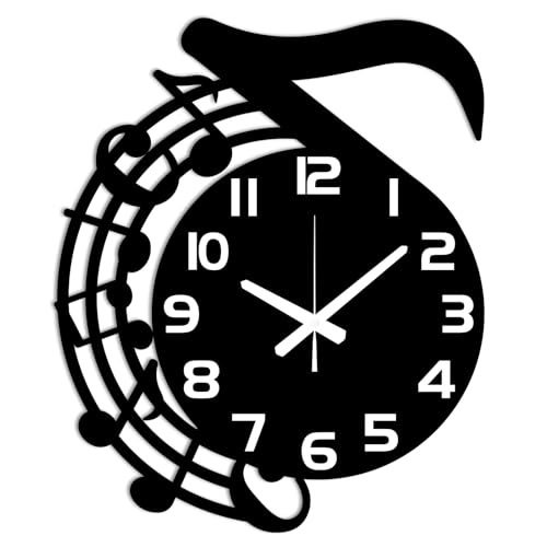 CHGCRAFT Horloge Murale à Motif de Notes de Musique 15.5(5) cm sans Tic Tac Forme Irrégulière...
