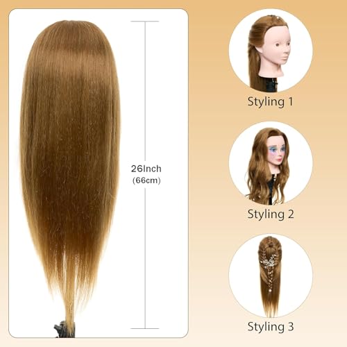 2834 mannequin head human hair 80 real hair mannequin head for makeup practice cosmetology manikin doll head for hair styling hairdressing training head for braiding 27
