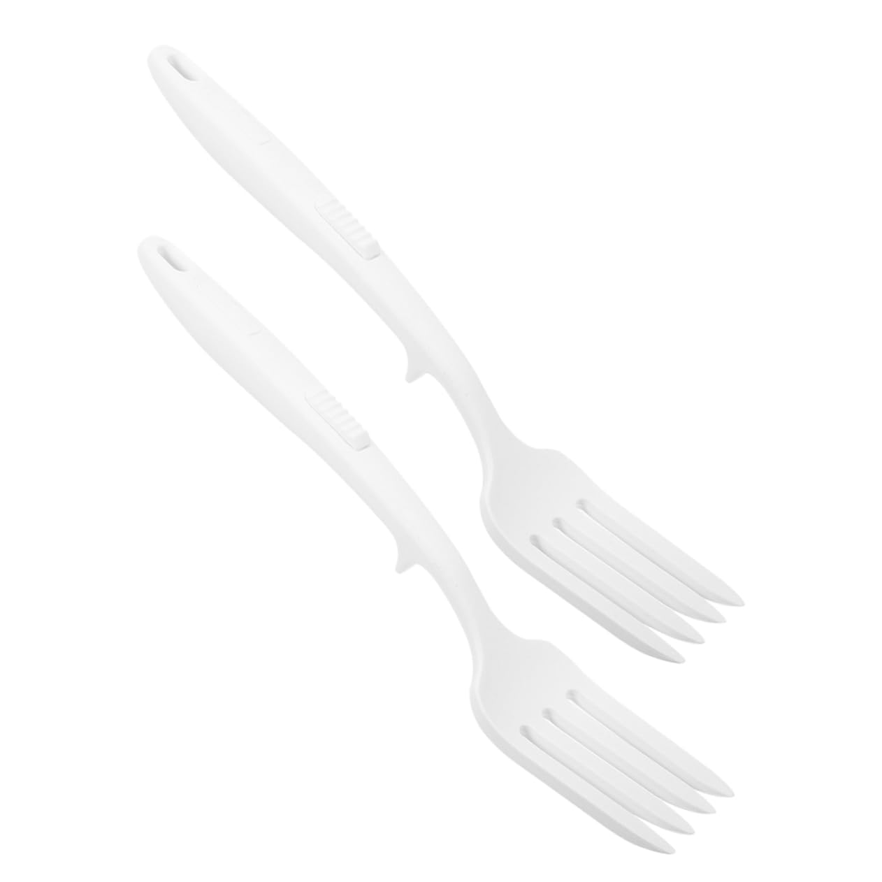STOBAZA Forks 2pcs Long Handle Silicone Fork for Pasta Kitchenware Heat Proof Non-slip