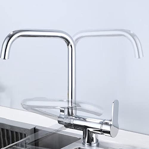 Robinet de cuisine à 3 voies multifonction en laiton pivotant et pliable pour évier gris