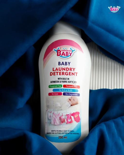 Mommas Baby's Baby Laundry Detergent with Built-in Germicide & Fabric Softener/Phosphate & Parabens Free/No SLS or SLES/Bio-degradable/Safe for mother's hands & baby's skin (200ml)-image-19