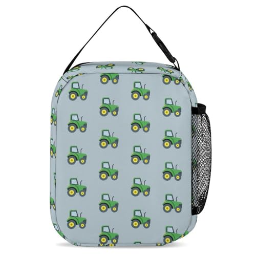 Green Tractor School Backpack Set Girls Womens Laptop Bookbag Casual Daypack Laptop with Lunch Tote Bag and Pencil Bag4