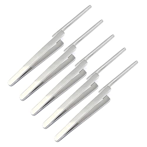 AAProTools 5 Pcs Dental Articulating Paper Tweezers, Stainless Steel Instrument Holding Forceps Holder Straight for Articulating Paper