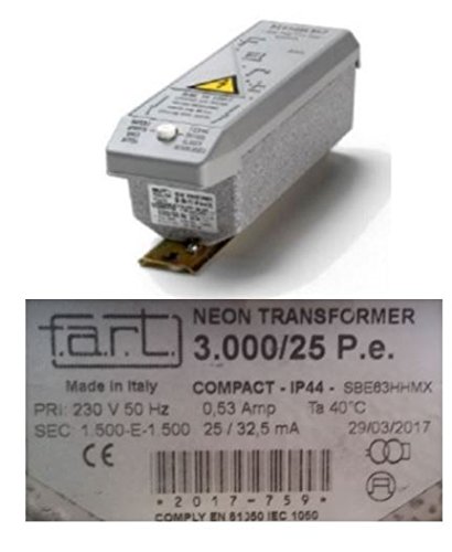 NEON TRANSFORMER F.A.R.T. 3000 VOLT 25 mA
