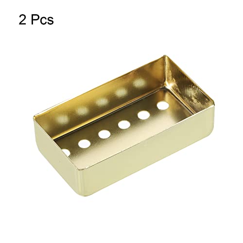 PATIKIL Guitar Pickup Cover 50/52mm Pole Spacing Double Coil Brass Pickup Frame for Electric Guitar Golden 2 Pack - Image 3