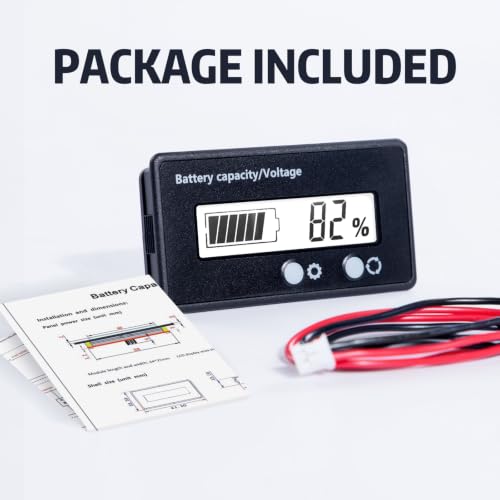Image of 12V-84V Golf Cart Battery Meter Capacity Voltage Indicator Gauge with Alarm Front Setting Switch Key for Lithium Ion & Acid Battery White for Golf CART Yamaha Club CAR EZGO