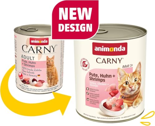 animonda Carny Adult Katzen Nassfutter Pute + Huhn + Shrimps (6 x 800g)