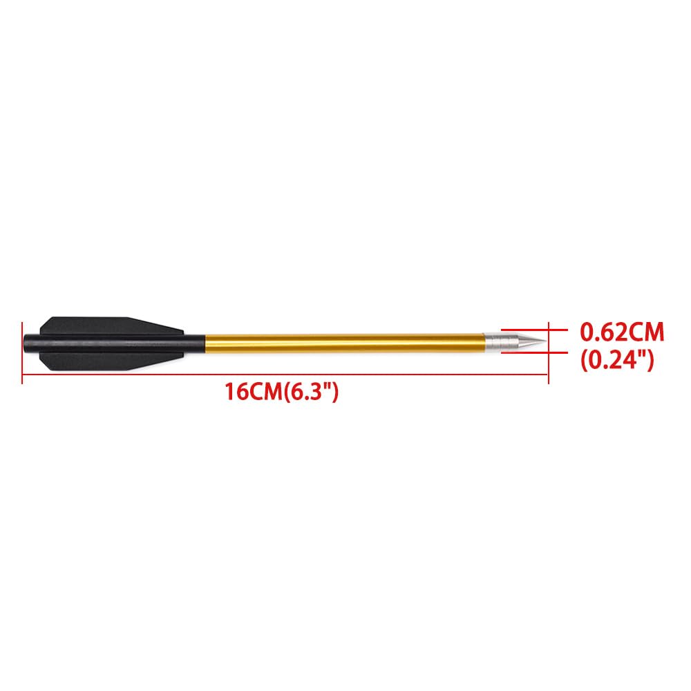 Flèche Arbalète Pistolet en Aluminium pour Cible de Fleche arbalete de 50 LB / 80 LB, 6.3" Boulons d'arbalète pour Pratiquer la Cible de tir et la Chasse au Petit gibier (12/36pcs)