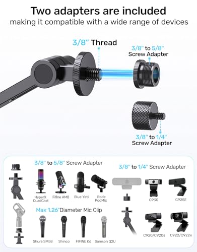 Bras de studio de bureau pour microphones articulé et orientable