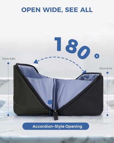Image of WANDF PU Leather Toiletry Bag for Men, Dopp Kit with Hanging Pouch