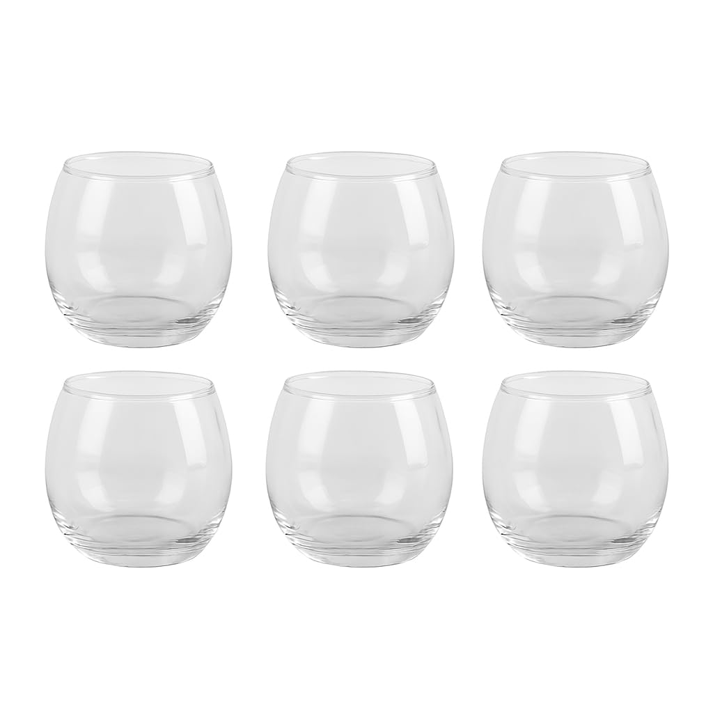 Floralcraft Clear Floralcraft® Glass Votive Candle Holders Set Of 6 – 6Cm Roly Poly Tealight Holders For Weddings, Home Décor, Christmas & Event Table Centrepieces