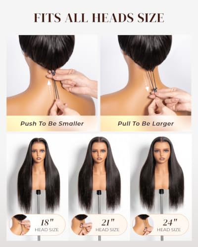 Image of Arabella 6x5 HD Lace Glueless Wigs Human Hair Silky Straight Wig 20 Inch
