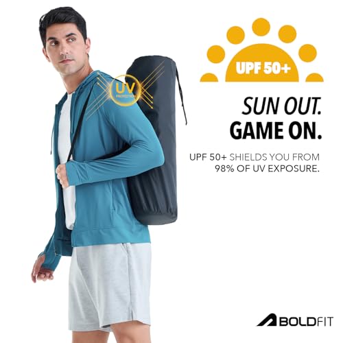 Image of Boldfit Sunscreen Jacket for Men & Women UPF 50+ Lightweight Sun Protection Jackets with Hood & Full Sleeves Quick Dry, Breathable Summer Wear for Running, Trekking, Travel & Outdoor