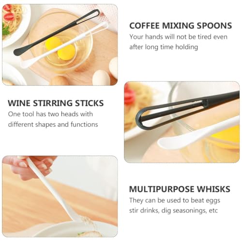 Image of Multifunctional mini Whisk,mini Spoon,Small whisks for Cooking,Tiny Whisk 3 Pieces,mini Small wisk,for Blending,Whisking,Beating Ingredients, Mixing Sauces (3, White)