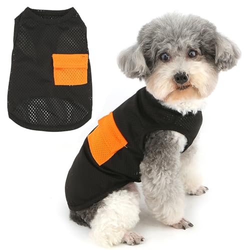 ZUNEA 犬の服 夏用 タンクトップ シャツ 小型犬 超小型犬用 おしゃれ かわいい 涼しい ベスト Tシャツ 柔らかい 通気性 メッシュ 袖無し シャツ 可愛い 軽量 人気 ドッグウェア 洋服 チワワ 子犬 トイプードル 猫服 お散歩 お出かけ ブラッ