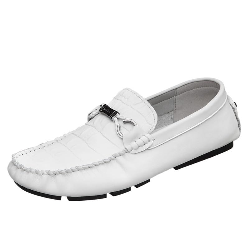 Handmade Loafers for Men Custom Comfortable Genuine Leather Crocodile Pattern Men Black Shoes with Leather Rubber Sole