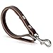 Logical Leather Traffic Lead - Full Grain Heavy Duty Genuine Short Leather Leash Best for Large Dogs - Brown