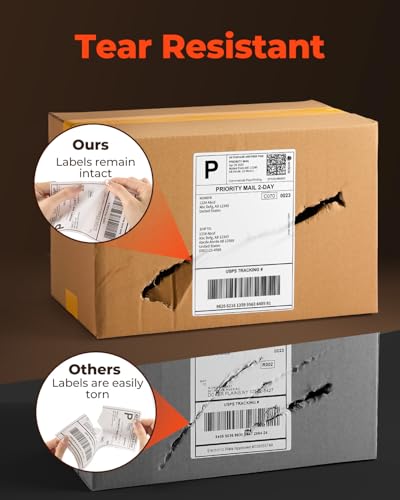 Image of MUNBYN 4 inchx6 inch Direct Thermal Shipping Labels for Packages, 380 Sheets /Stack