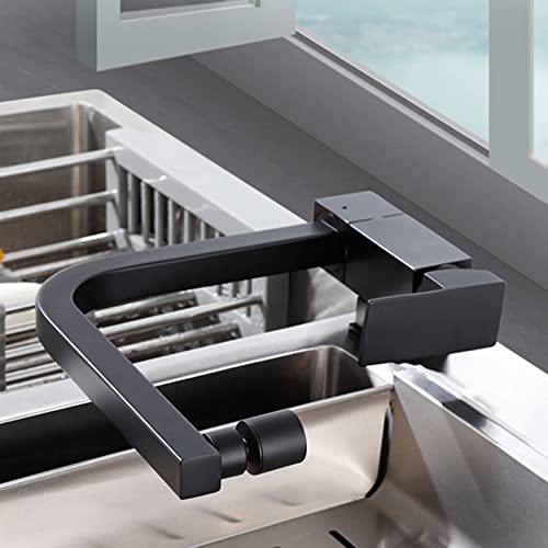 Mitigeur cuisine noir mat en laiton haut de gamme orientable à 360 degrés