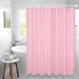Duschvorhang Rosa, 180x200 cm PEVA Dusch Vorhang für Badewanne, Anti-Schimmel Waschbar Tuch Dusch Vorhang mit 12 Ringen, Duschvorhang Badewanne, Toilettenvorhang Wasserdicht Trocknet Schnell