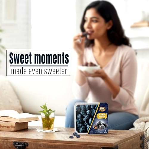 Image of Nature's Choice Royal Ajwa Dates (500g) | Premium Dates | Wet Black Soft Date /Khajoor | All Natural | Seeded,Natural Sugar& Naturally Sweet | Best Original Healthy Snack | Date in Fresh | Khajur