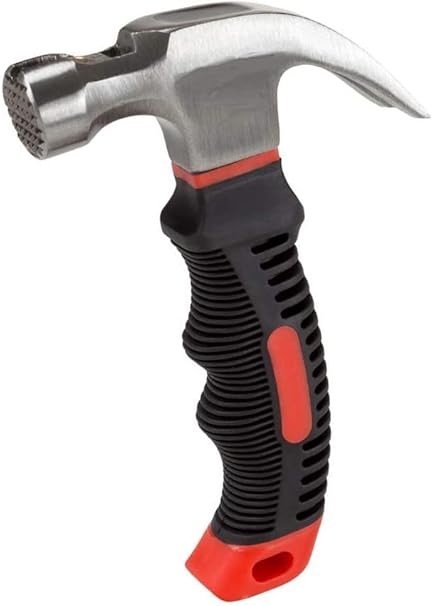 Zelvi Heavy Duty Small Hammer Stubby Mini Claw Hammers Short Handle Rubber Grip