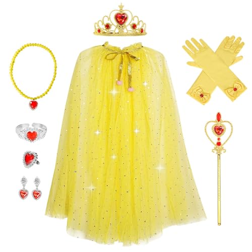 La Mejor Recopilación de Princesita sofia que puedes comprar esta semana. 39 Lukovee Juego de Capa de Princesa para Niñas, 10 Piezas Conjunto de Frozen Disfraz de Princesa Vestirse, Juego Cosplay Cenicienta Traje con Joyas Corona Cetro Accesorios para...