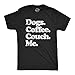 Mens Dogs Coffee Couch Me T Shirt Funny Puppy Lover Graphic Novelty Tee for Guys Funny T Shirts Coffee Apparel for Men Cool Dog Short Sleeve Novelty Tees Black L
