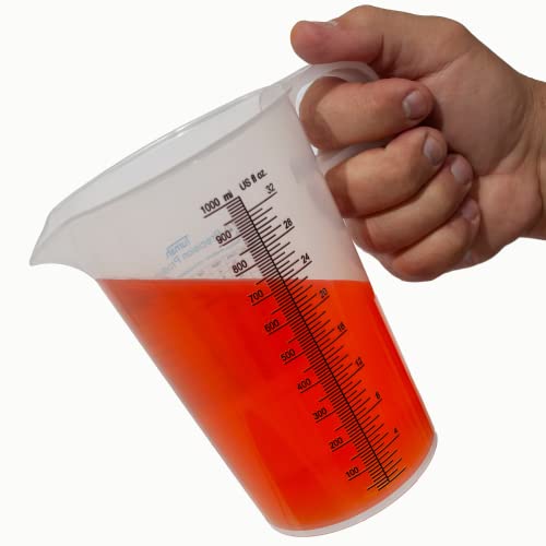 32Oz (1 Quart) Measure Pitcher With Convenient Conversion Chart – Extra Strong Food Grade – Great For Cooking, Home Hobbies, Shop Oil And Fluids, Spa Chemicals With High Chemical Resistance By Turnah #TOP4