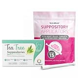 NutraBlast Tea Tree Oil Suppositories Bundle with Applicators (12 Suppositories & 15 Applicators) Supports Odor Control