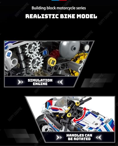 Image of Super Bike Blocks Set Exclusive Blocks Model, Toys 1000 Rr Bike Building Blocks Set Includes 589+ Pcs DIY Educational Blocks Set for Kids and Adults (10+ Ages)