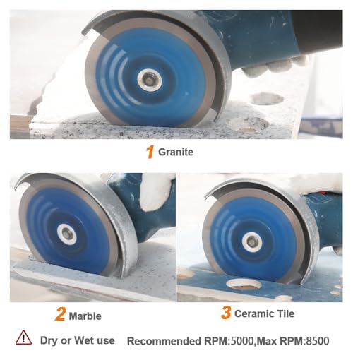Diamond Granite Cutting Blade 7"- BRSCHNITT Diamond Saw Blade Cut Concrete,Ceramic Porcelain Tile,Granite,Marble,Masonry,Paver,Quartz Disc 5/8-11 Thread - Thumbnail 4