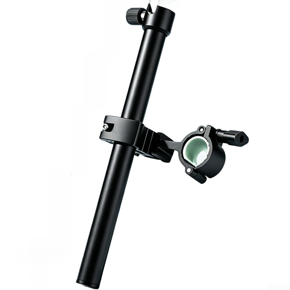 Aluminum Fishing Chair Side Tray with 360° Rotating Mount for Rod Rests and Cup Holders - Clip On Accessory for 21-25mm Tubes Black(C)