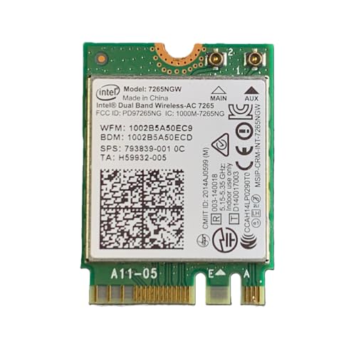 HighZer0 Electronics Wireless-AC 7265 Legacy Wi-Fi Adapter | 867Mbps WiFi with Bluetooth 4.0 | 2.4GHz & 5GHz Network Card | 7265NGW Internal PC Wi-Fi Adapter