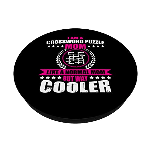 Funny Crossword Puzzle Mom Saying For Women PopSockets Swappable PopGrip, Black - Image 2