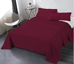 Snooze Microfiber Plain Bed Sheet Set 2 pcs (Maroon, 180 * 220 cm)