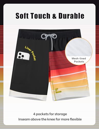 Image of APTRO Men's Swim Trunks with Compression Liner 5 Inch Bathing Suit Beach Swimsuits