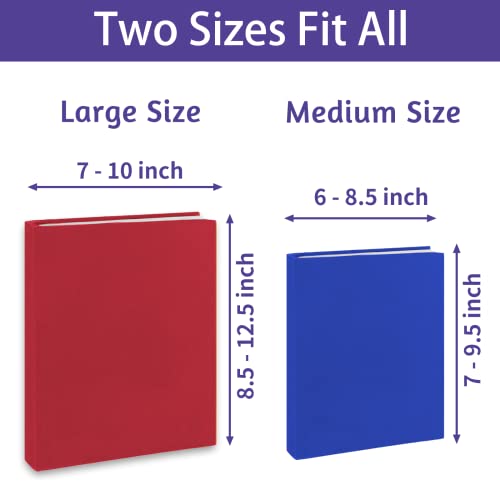 Kicnic Cloth Book Covers 7 Pcs, 6"X9" Stretchable Book Sox Suitable For Most Hardcover Books Up To 8.5”X9.5”, Durable And Washable, Reusable Protective Cover For Textbooks #TOP2