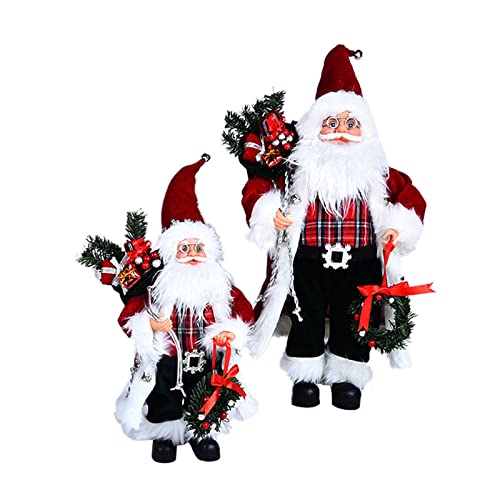 Cadeaux de Noël et statuettes de Père Noël debout à offrir - 7