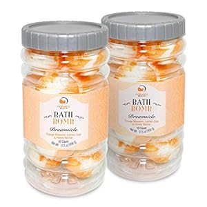Nature’s Beauty Dreamsicle Bath Bomb Gift Set Multi-Pack – Orange Blossom, Lemon Zest & Honey Nectar Scent Made w/Orange Peel Extract, Coconut Oil + Vitamin E, 17.5 oz |10 ct ea (2 Pack)