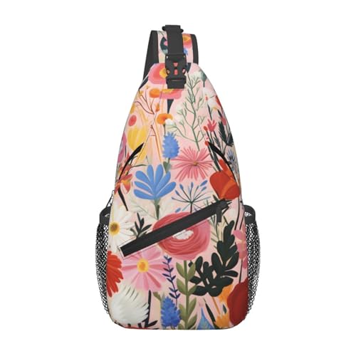Bolso Cruzado estilo Doodle Floral para Mujer y Hombre