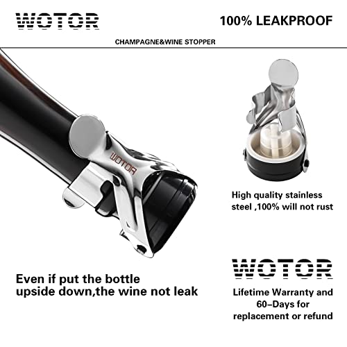Wotor Champagne&Wine Bottle Stoppers Stainless Steel With Food Grade Silicone, Leak Proof Keep Fresh Reusable Saver, Cork Suitable For Wine, Champagne, Cava, Prosecco And Sparkling (8 Pack Silver） #TOP1