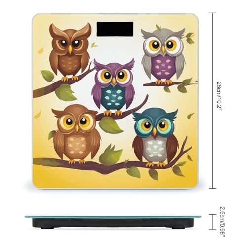 Báscula digital Owls Birds para peso corporal hasta 180 kg miniatura 2