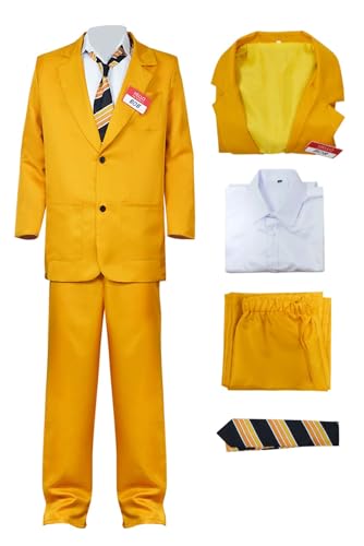 Vaianie Mens Bob Cosplay Beetle Costume Men Yellow Suit The Shrinker Bob Costume Halloween Movies Character Costume